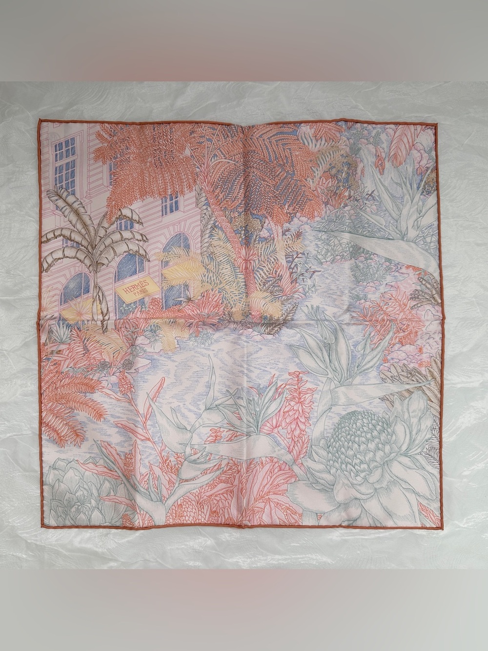Hermes Faubourg Tropical Detail scarf 45